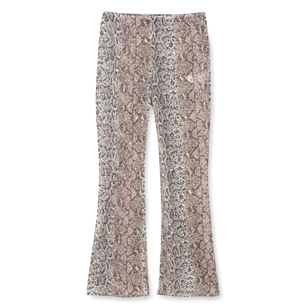 Pull & Bear Sequin Animal Print Pants